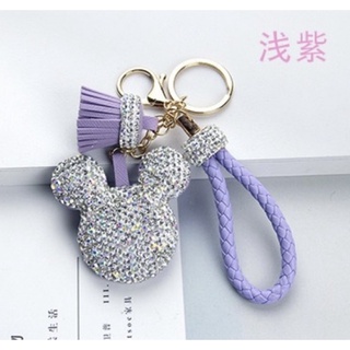 [ Móc khoá cao cấp ] Móc khoá mickey đá dây da