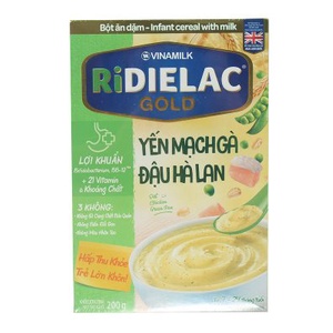 BAD RIDIELAC GOLD Yến mạch gà đậu hà lan - Hộp giấy 200g