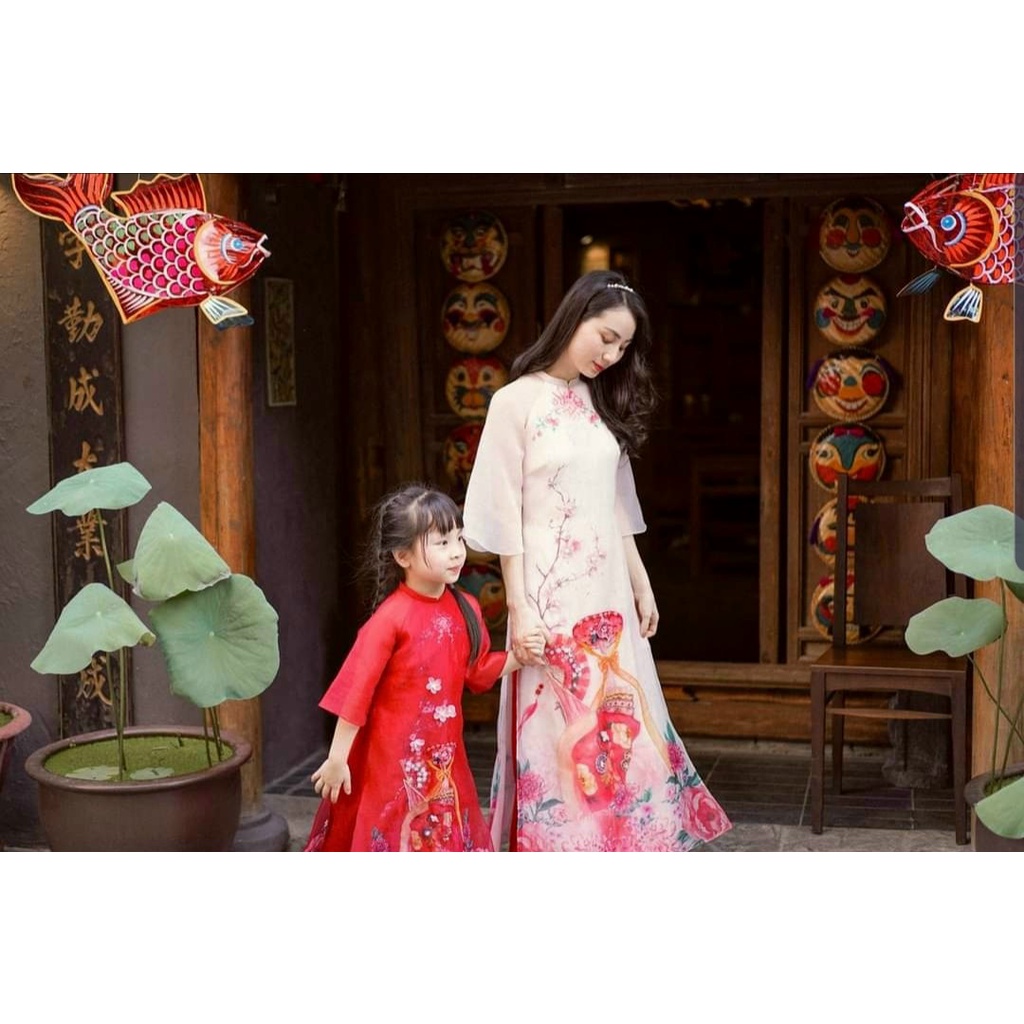 Áo dài cách tân tơ óng 4 tà ⚡️Hàng Cao Cấp⚡️ duyên dáng - Tây Phương