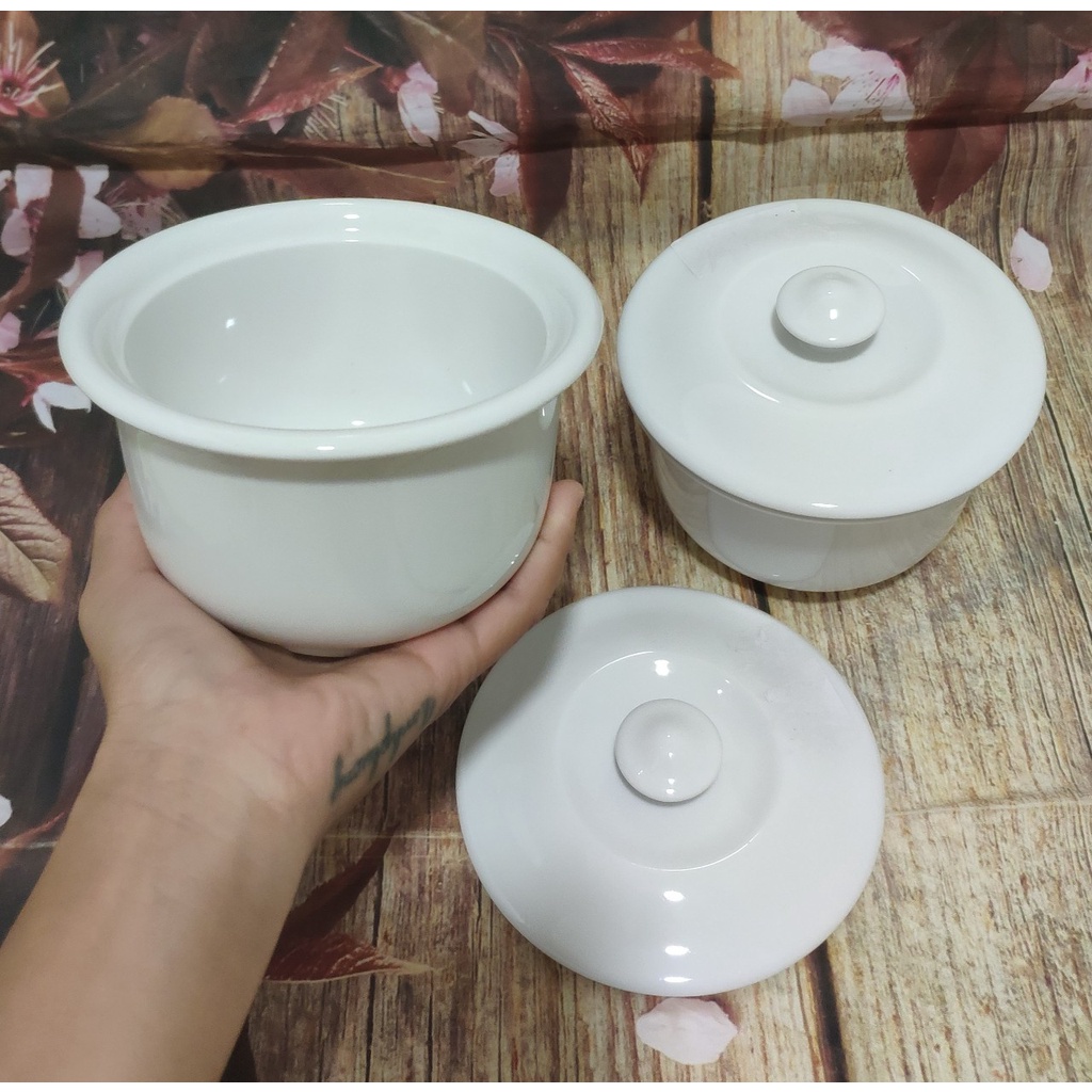 thố chưng yến sứ Minh Long loại lớn (2 chén yến) - thố chưng yến sứ minh long loại lớn