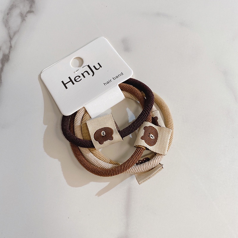 Set 4 dây buộc tóc hình gấu hoạt hình dễ thương xinh xắn dành cho nữ