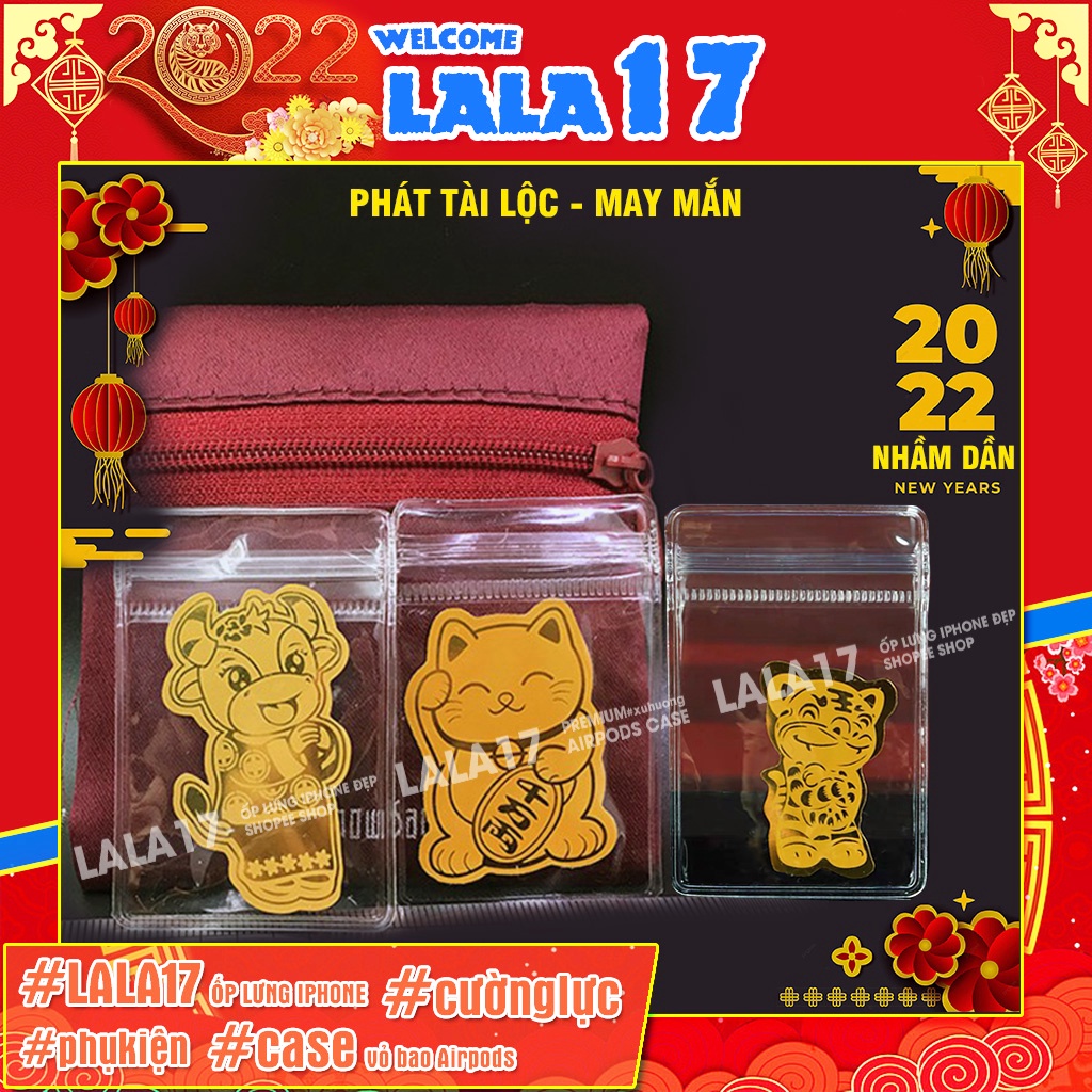 [HOT] Miếng Dán Mèo Thần Tài và Hổ vàng Trâu Vàng Hút Tài Lộc/ May Mắn năm mới 2022- Lala17 Shop