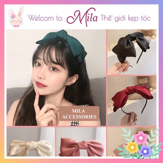 Băng Đô Cài Tóc Hình Nơ MILA Phong Cách Retro Hàn Quốc