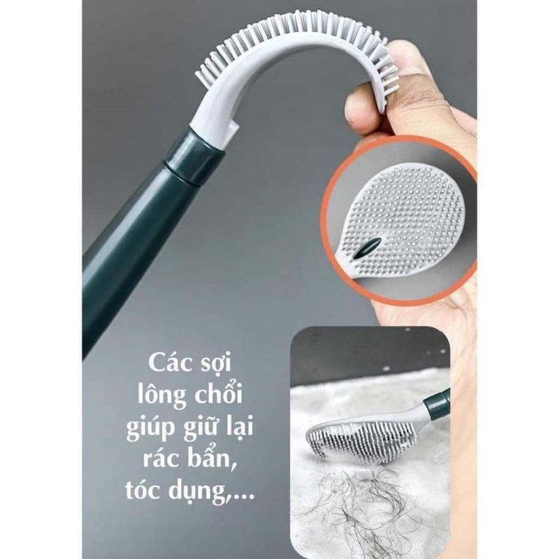Chổi cọ toliet silicon gắn tường. - Cây cọ bồn cầu kèm cốc đựng sang trọng tinh tế và tiện lợi