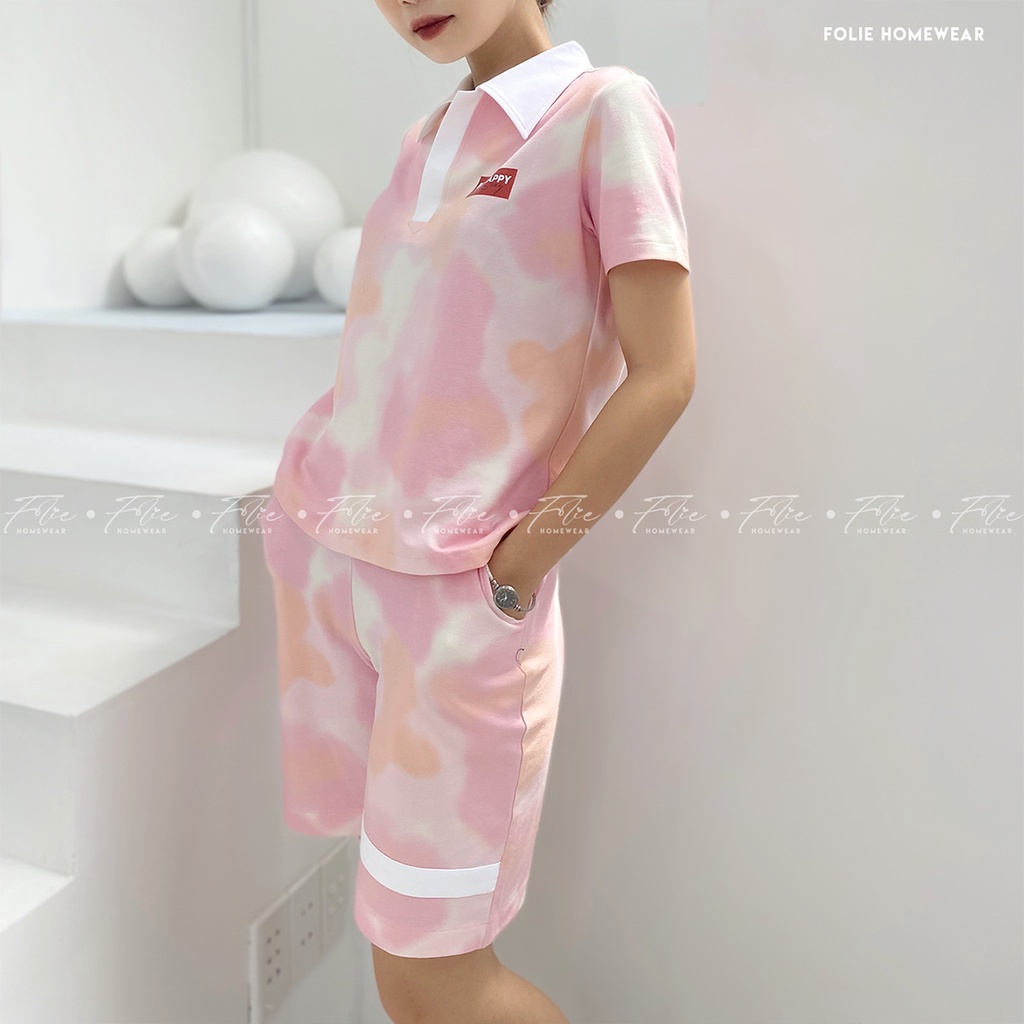 [Chính hãng]FolieHomewear Đồ mặc nhà áo ngắn tay quần lửng chất liệu thun cotton FB107.1 | BigBuy360 - bigbuy360.vn