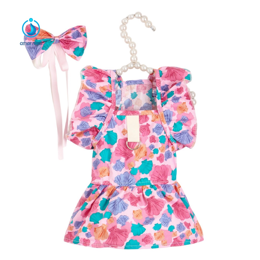 Đầm Mùa Hè Hai Chân Mềm Mại Họa Tiết AMAR Cho Cún Cưng