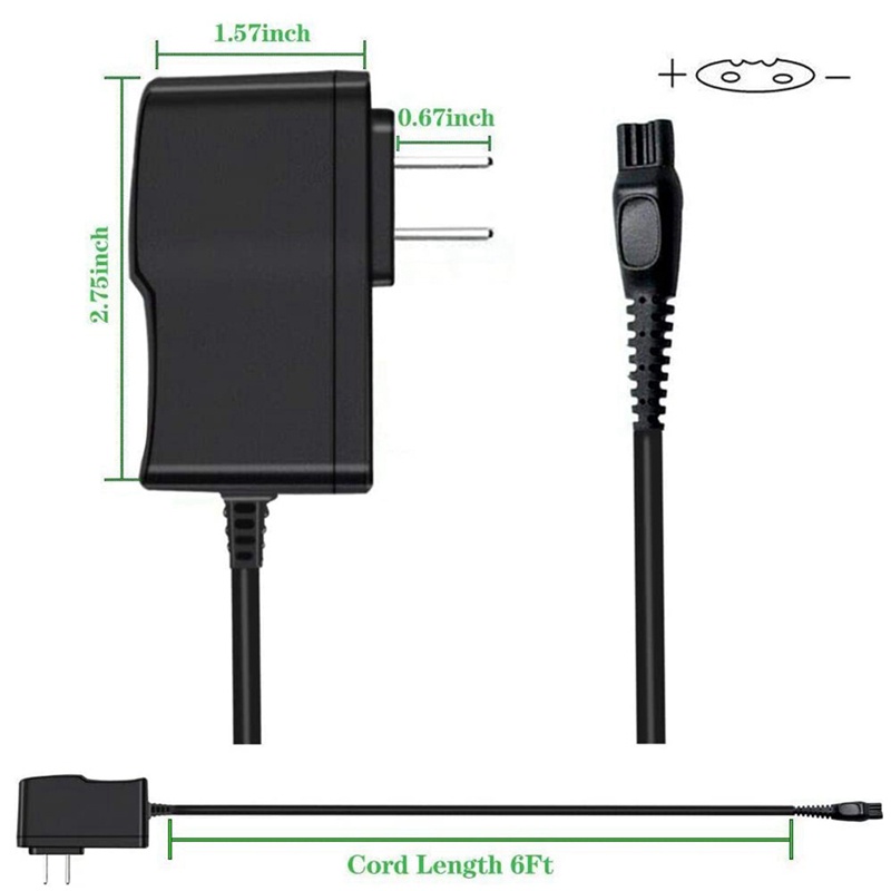 Dây Cắm Nguồn Cho Máy Cạo Râu Philips-HQ8505 Norelco 7000 5000 3000