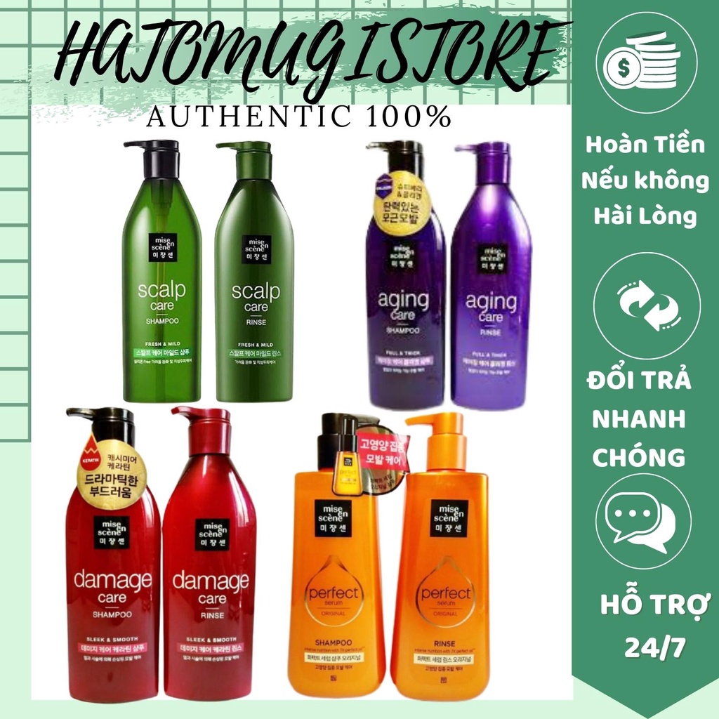 Dầu Gội Xả [Tóc Mượt 100%-Hàng AUTH] Dầu gội xả Mise En Scene Perfect Hair 680 ml