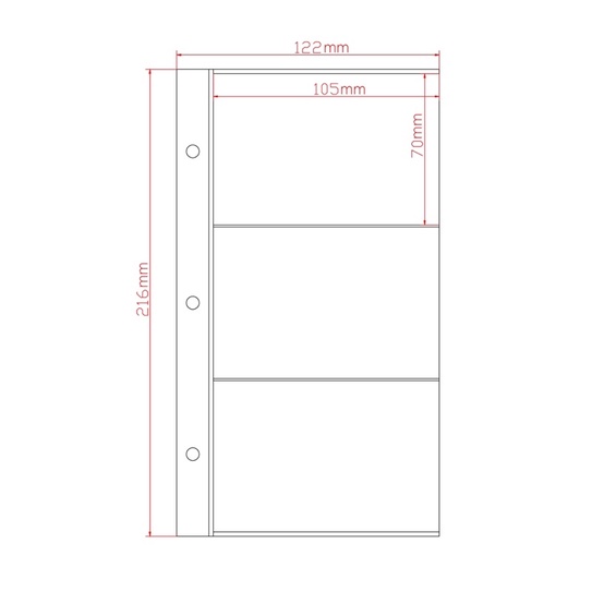 Binder SE kích thước A6 3 còng kèm 20 sheet 3 ô có sẵn