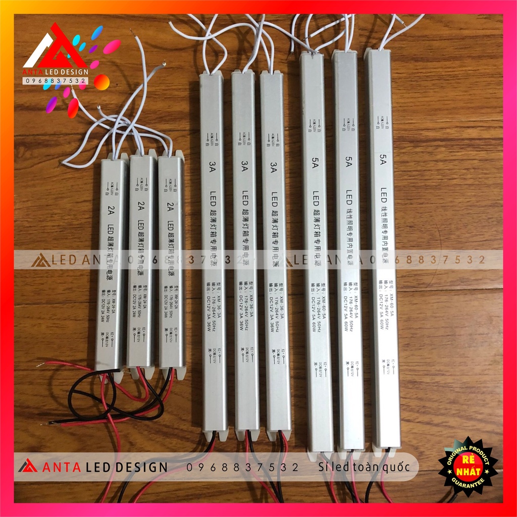 Nguồn led đũa 12V 5A, 12v3a, 12v2a dùng cho led