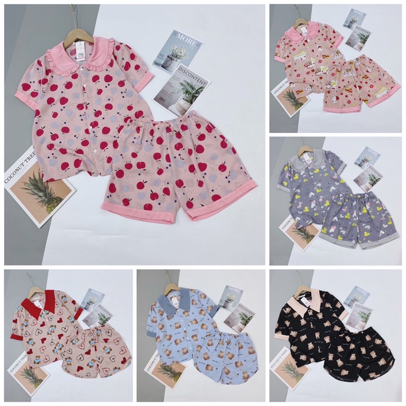 Đồ Ngủ Pijama Quần cộc tay ngắn , Siêu Xinh, LỤA Mango MỀM MÁT - Đồ bộ mặc nhà siêu mát