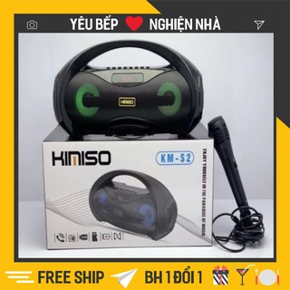 Loa karaoke bluetooth xách tay, loa karaoke Kimiso tặng kèm mic hát, dung lượng pin khủng