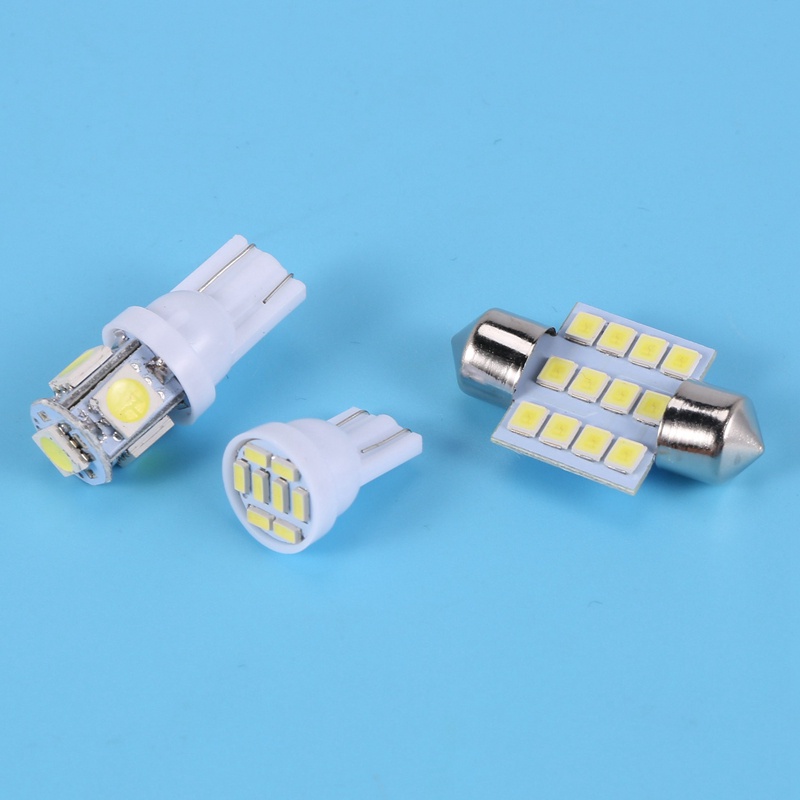 Set 11 Bóng Đèn LED Ánh Sáng Trắng T10 &amp; 31mm Đa Dụng Chất Lượng Cao Dành Cho Ô Tô