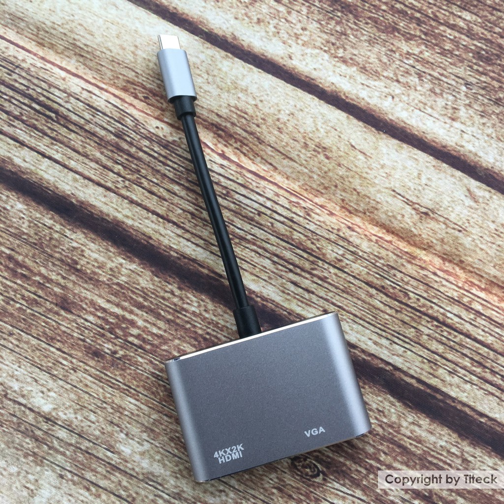 Cáp chuyển USB Type C to HDMI và VGA UtraHD 4K