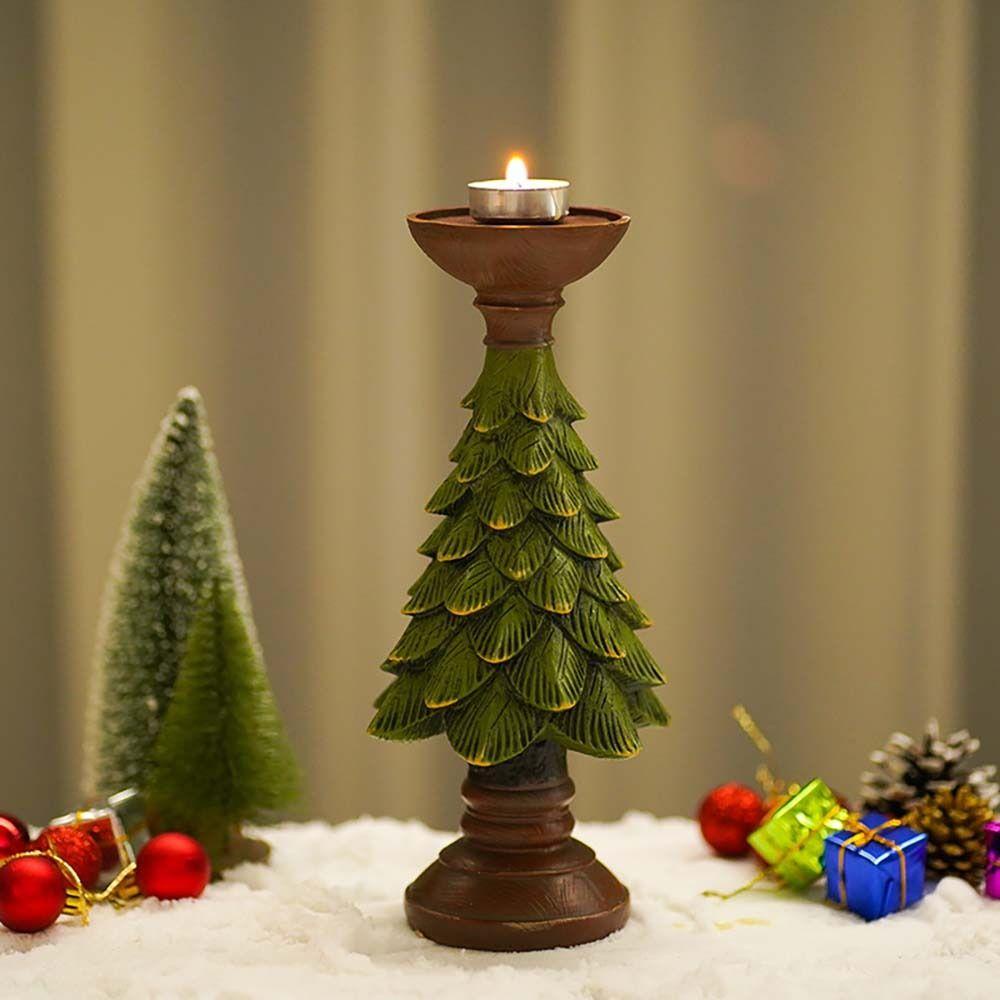 GIOVANNI Christmas Tree Candlestick Gift Retro Craft Ornament Home Decoration Table Decoration Dining Room Living Room Christmas Tree Candle Holder