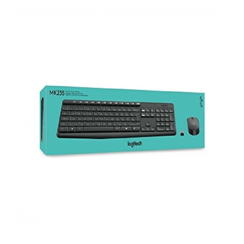 Bộ bàn phím chuột không dây Logitech MK235 Hàng chính hãng