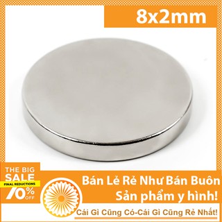 Nam châm viên vĩnh cửu D 8x2mm