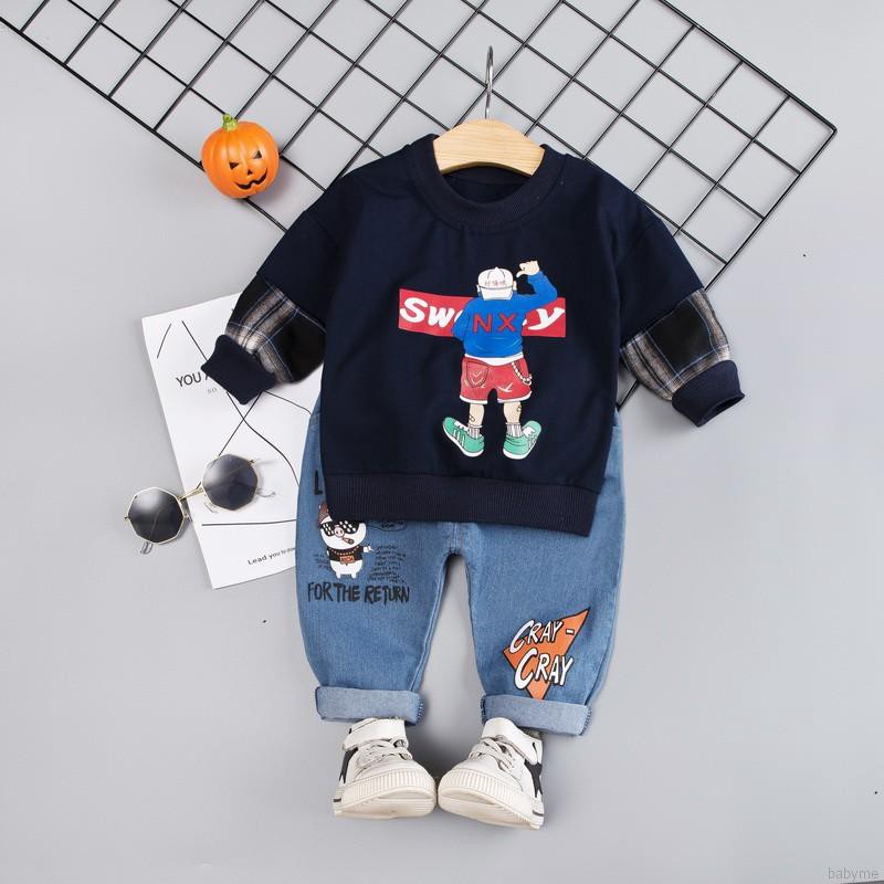 Set quần áo hoạt hình xinh xắn dành cho bé trai
