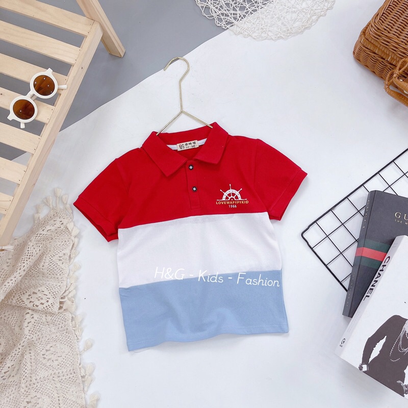 (jean baby kho sỉ) áo cộc tay cổ polo cho bé trai size 20-32kg