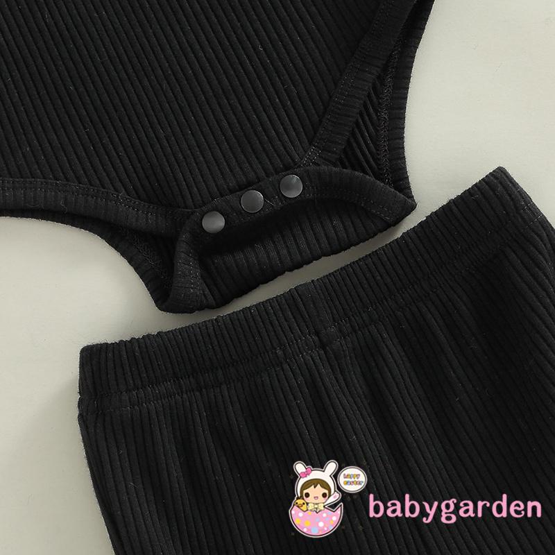 Bộ Áo Liền Quần Tay Ngắn In Chữ + Quần Ống Loe Lưới + Băng Đô Nơ Dành Cho Bé Gái 0-24 Tháng Tuổi