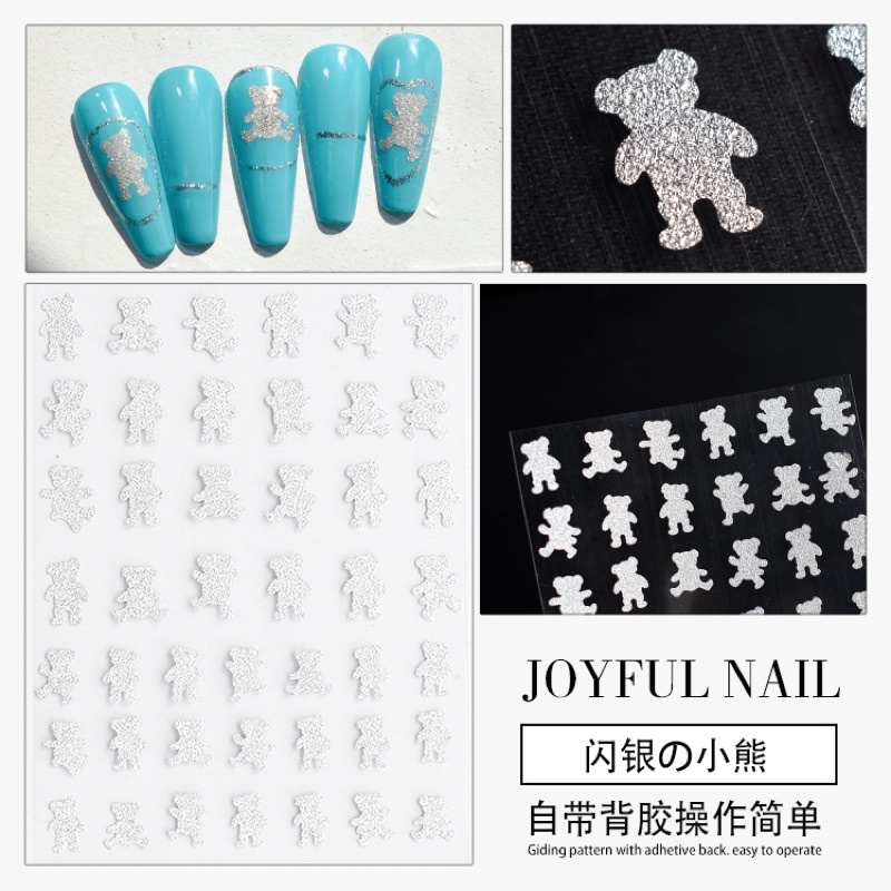 sticker 3d kim tuyến lấp lanh siêu sáng miếng dán móng tay nail