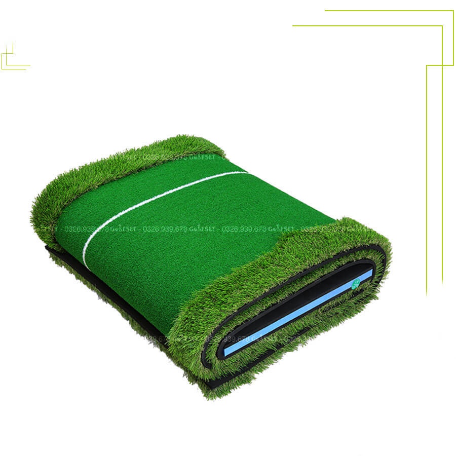 Thảm Tập Putt Golf Vạch Trắng Kích Thước 0.5x3m/ 0.75x3m/ 2 lỗ Golf/ Tặng Kèm 3 Bóng Golf Cũ