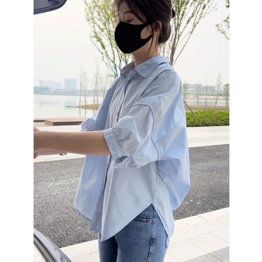 Áo Kiểu Tay Ngắn Dáng Rộng Xếp Ly Thời Trang Mùa Hè Trẻ Trung Cho Nữ