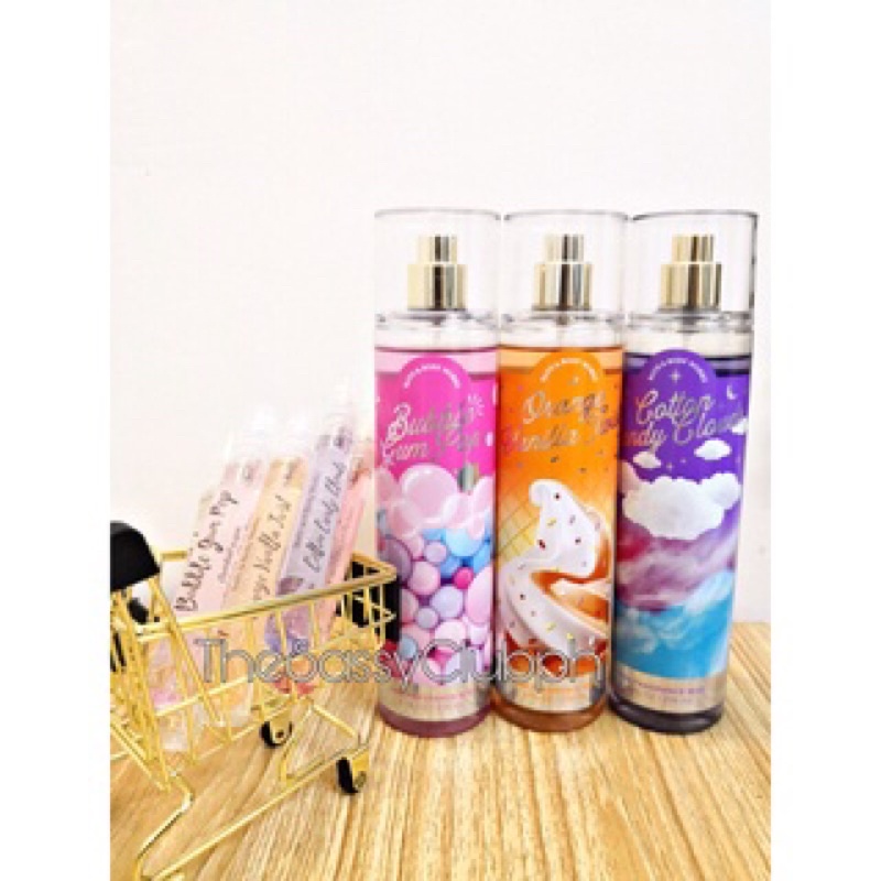 Xịt thơm lưu hương toàn thân Bath and Body Works 236ml - Bubble Gum Pop/Cotton Candy Clouds/Orange vanilla Twist