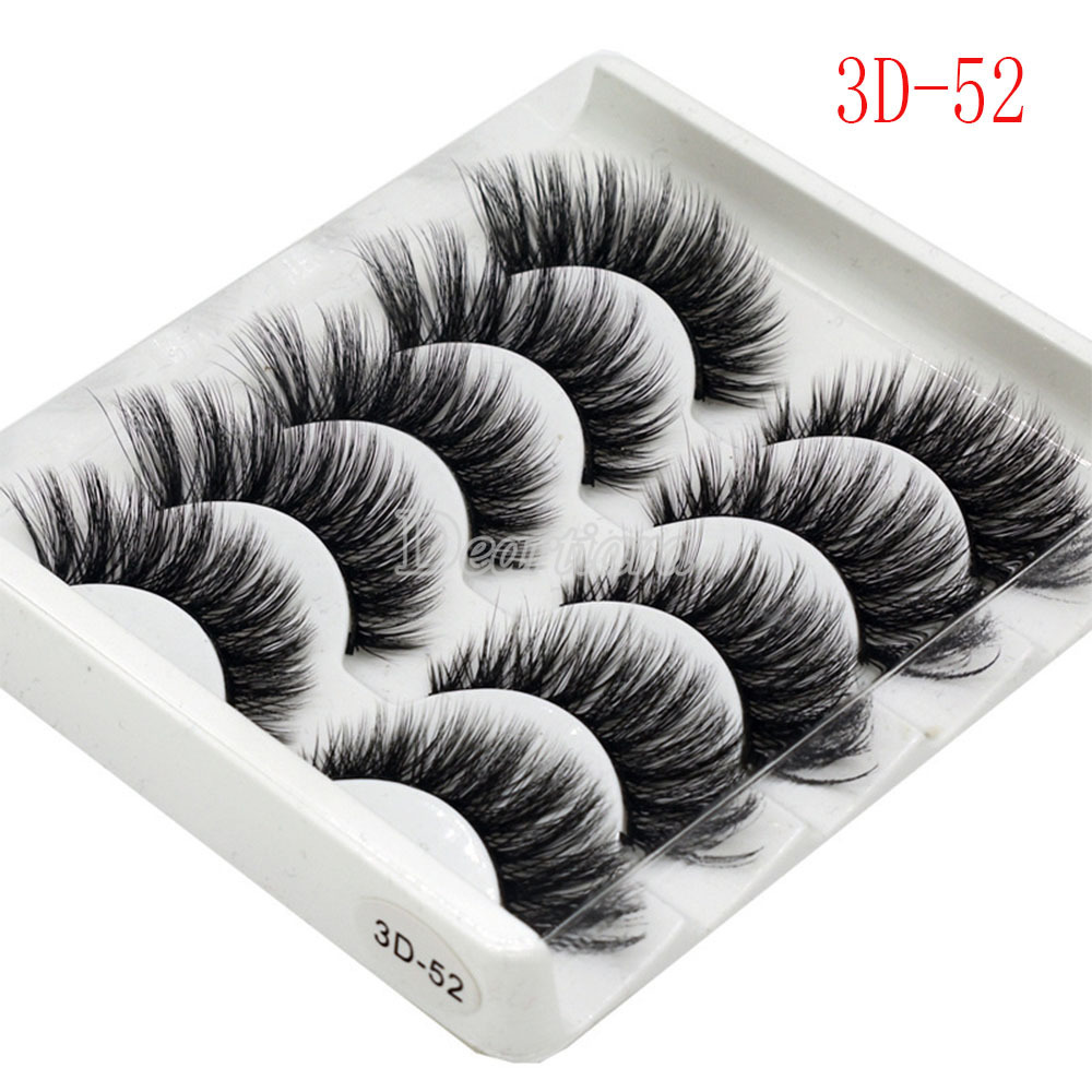 [Hàng mới về] Hộp 5 cặp mi giả 3D thủ công làm từ sợi hóa học trang điểm lộng lẫy