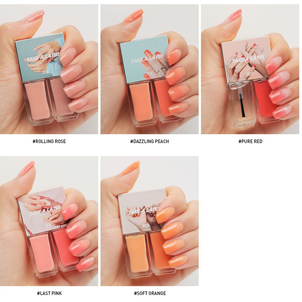 [HÀNG CHUẨN] SƠN MÓNG TAY 3CE TAKE A LAYER LAYERING NAIL LACQUER