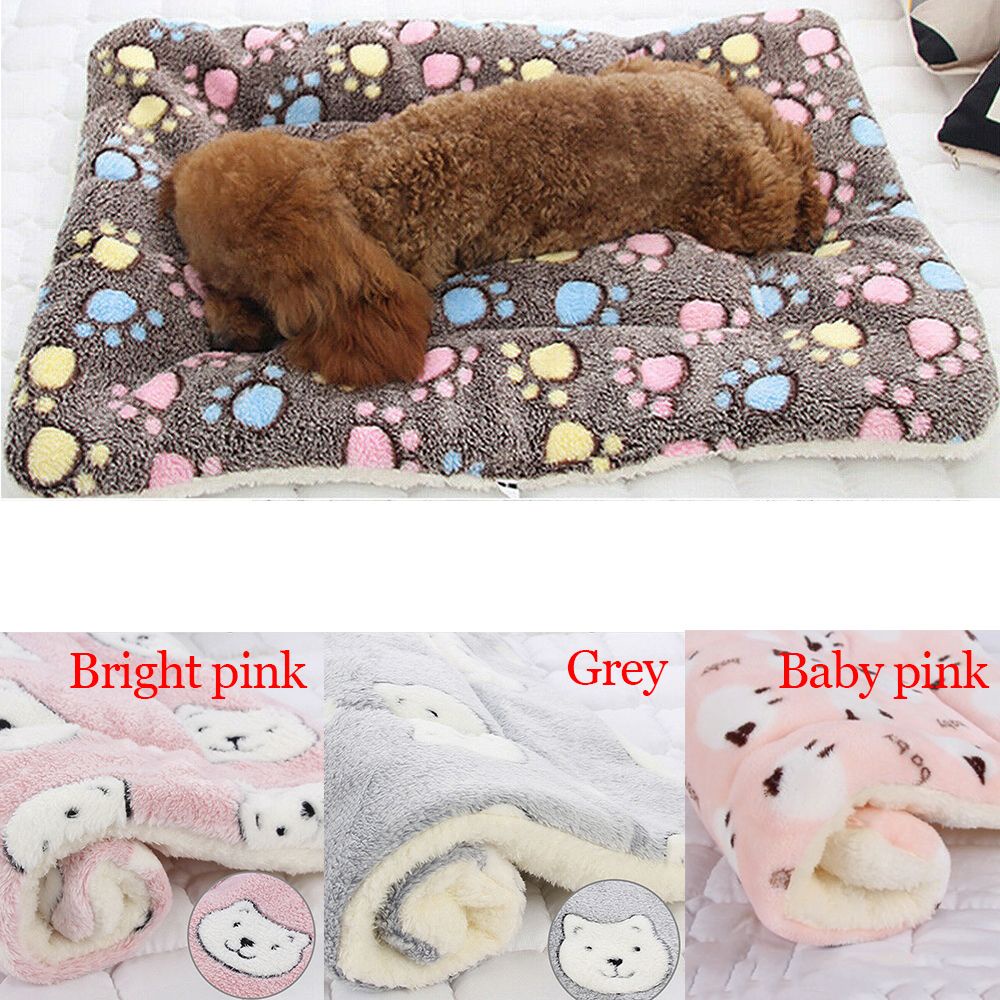 Tấm đệm ngủ flannel cotton dày mềm mại ấm áp nhiều màu sắc tùy chọn dành cho cún cưng và mèo cưng