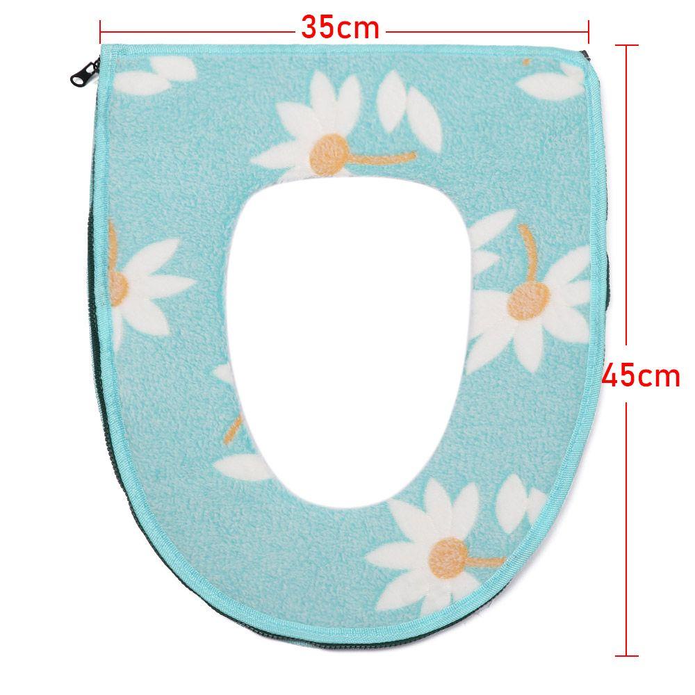 Vỏ Bọc Nắp Bồn Cầu Dày Dặn Họa Tiết Hoa Sang Trọng Có Khóa Kéo Tiện Dụng