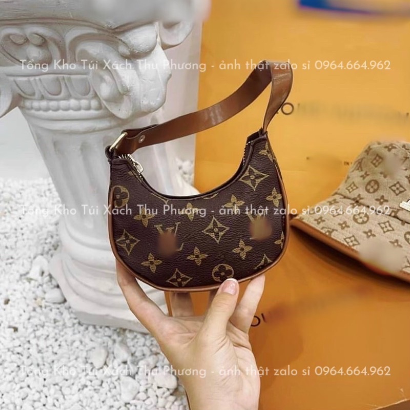 Túi kẹp nách hoạ tiết hoa nâu eo vỳ dáng thuyền siêu dễ thương - 2 size cho mẹ và bé