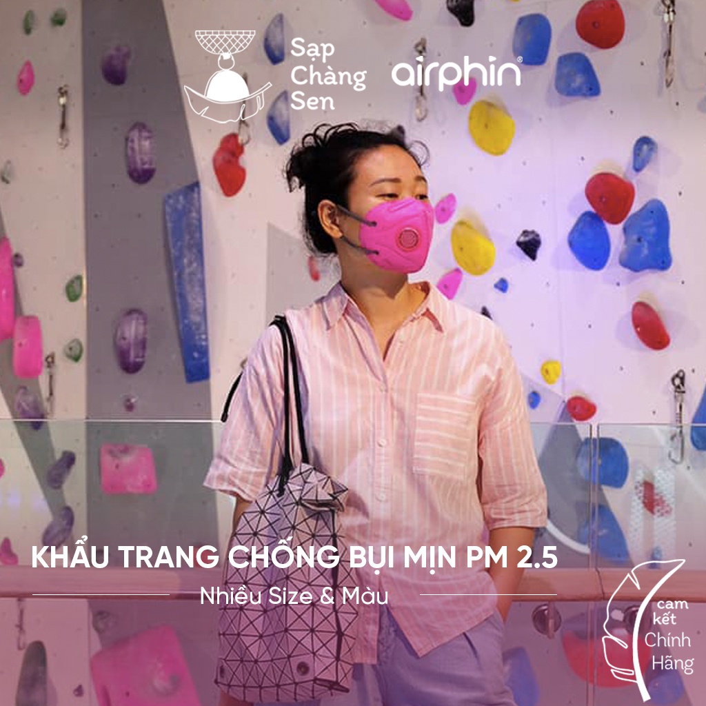 Khẩu trang Airphin chống ô nhiễm, bụi mịn PM 2.5 - người lớn, nhiều màu