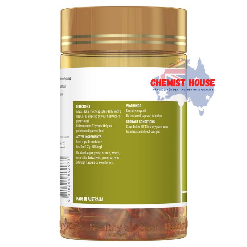 [ Hàng Chuẩn ÚC ] Healthy Care Super Lecithin 1200mg - Viên uống tinh chất mầm đậu nành 100 viên | BigBuy360 - bigbuy360.vn