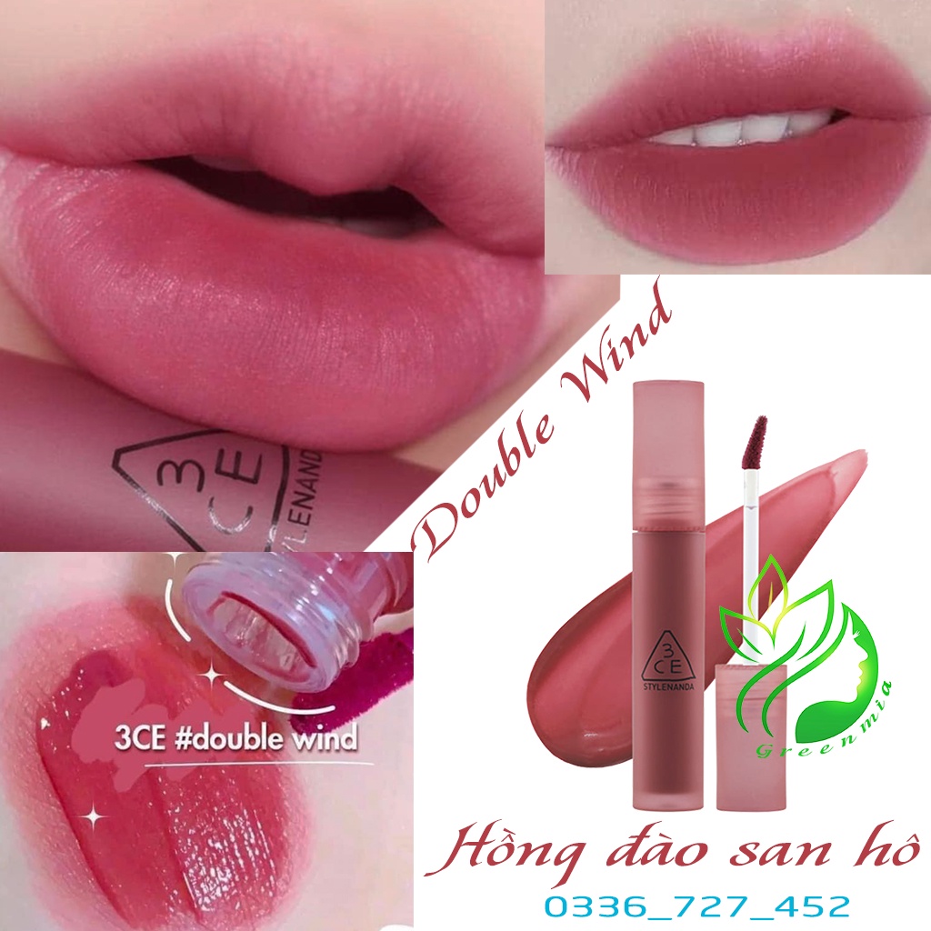 Son Kem Lì 3CE Double Wind BLUR WATER TINT - Màu Đỏ Vang 4.6g Blur Water Tint Say Đắm