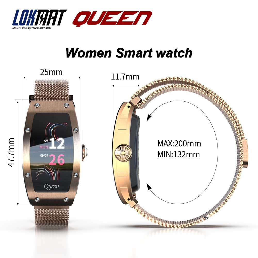LOKMAT QUEEN Smart Watch Waterproof Heart Rate Monitor Health Care Fitness Tracker Women Smartwatches For IOS Android