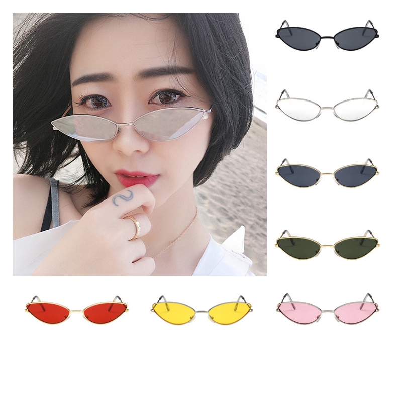 Kính Mát Mắt Mèo Gọng Kim Loại Phong Cách Hàn Quốc