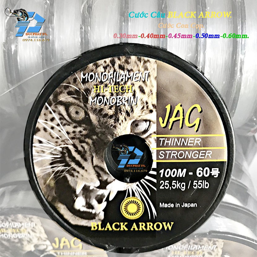 Dây cước câu cá, Cước con cọp Black Arrow 100m.