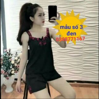 ĐỒ NGỦ THUN LẠNH SHORT ĐÙI REN NƠ