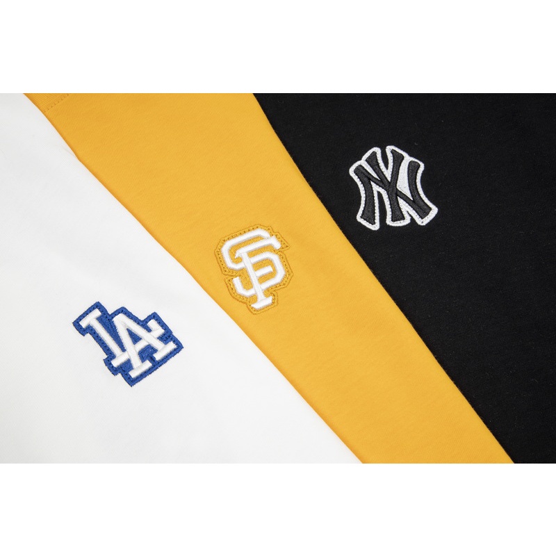 ❤❀  ❤ Áo Thun Cotton Ngắn Tay Thêu Họa Tiết MLB NY Thời Trang Chất Lượng Cao Cho Cặp Đôi