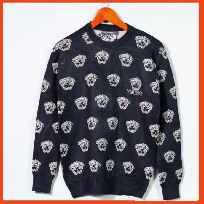 Áo len nam dài tay lông cừu cổ tròn phối họa tiết cao cấp AL85