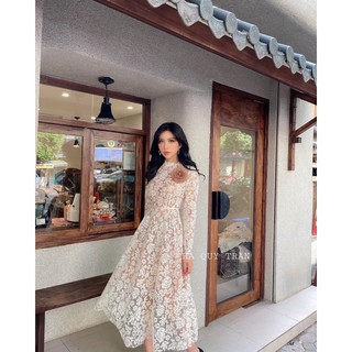 đầm ren kèm tag hoa