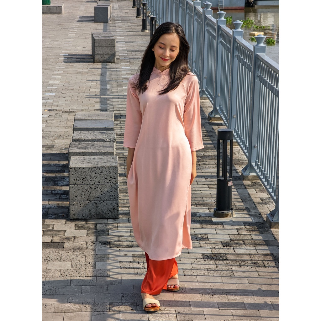 Set Áo dài Rosemary tây thi hồng đào