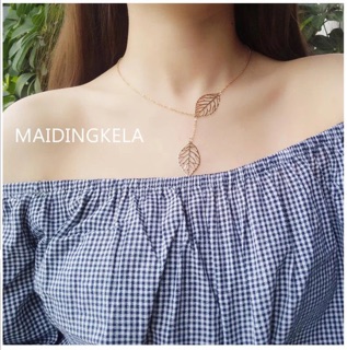 Vòng cổ choker chiếc lá sang chảnh