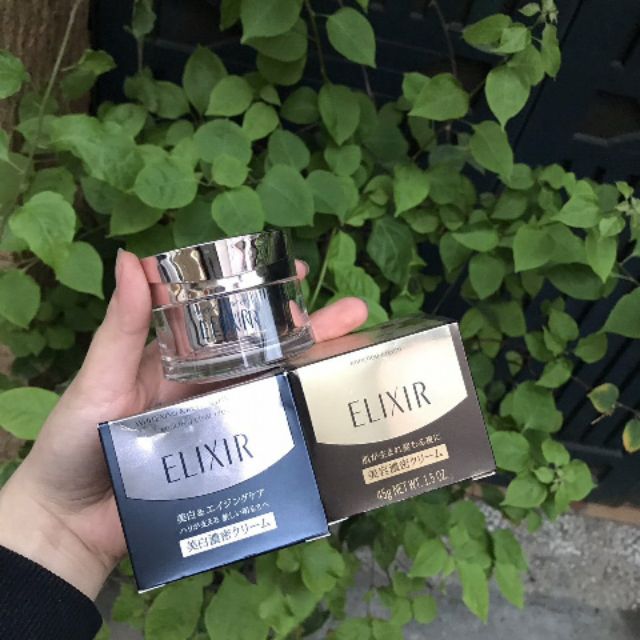 Kem dưỡng đêm làm trắng chống não hóa elixir enriched cream của nhật