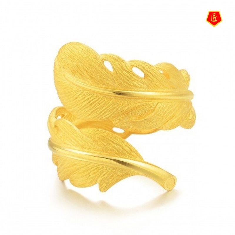 Nhẫn Hình Lông Vũ 3d Cá Tính Độc Đáo