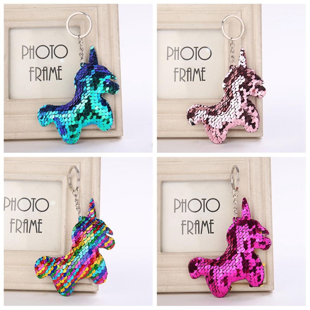 Móc khóa hình kỳ lân đính kim sa nhiều màu sắc thời trang