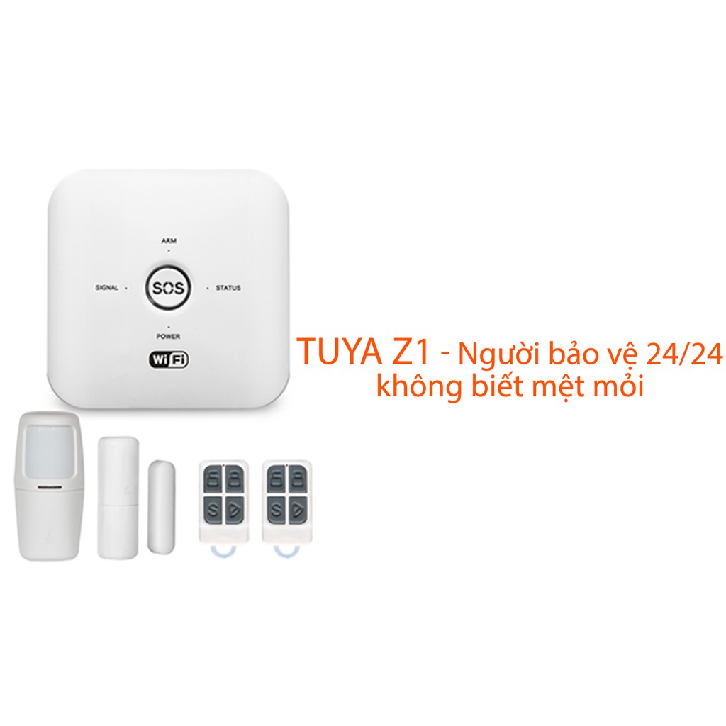 Bộ Báo Động Chống Trộm Wifi Tuya Gọi Điện, Nhắn Tin & Thông Báo Đẩy Qua App  Z1- An ninh cho mọi nhà