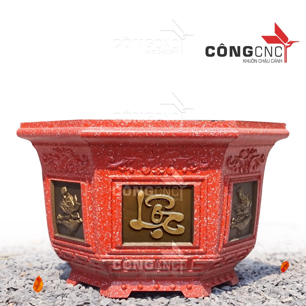 Khuôn Đổ Chậu Cảnh, Khuôn Chậu Cảnh Lục Giác 38 không chân đôn